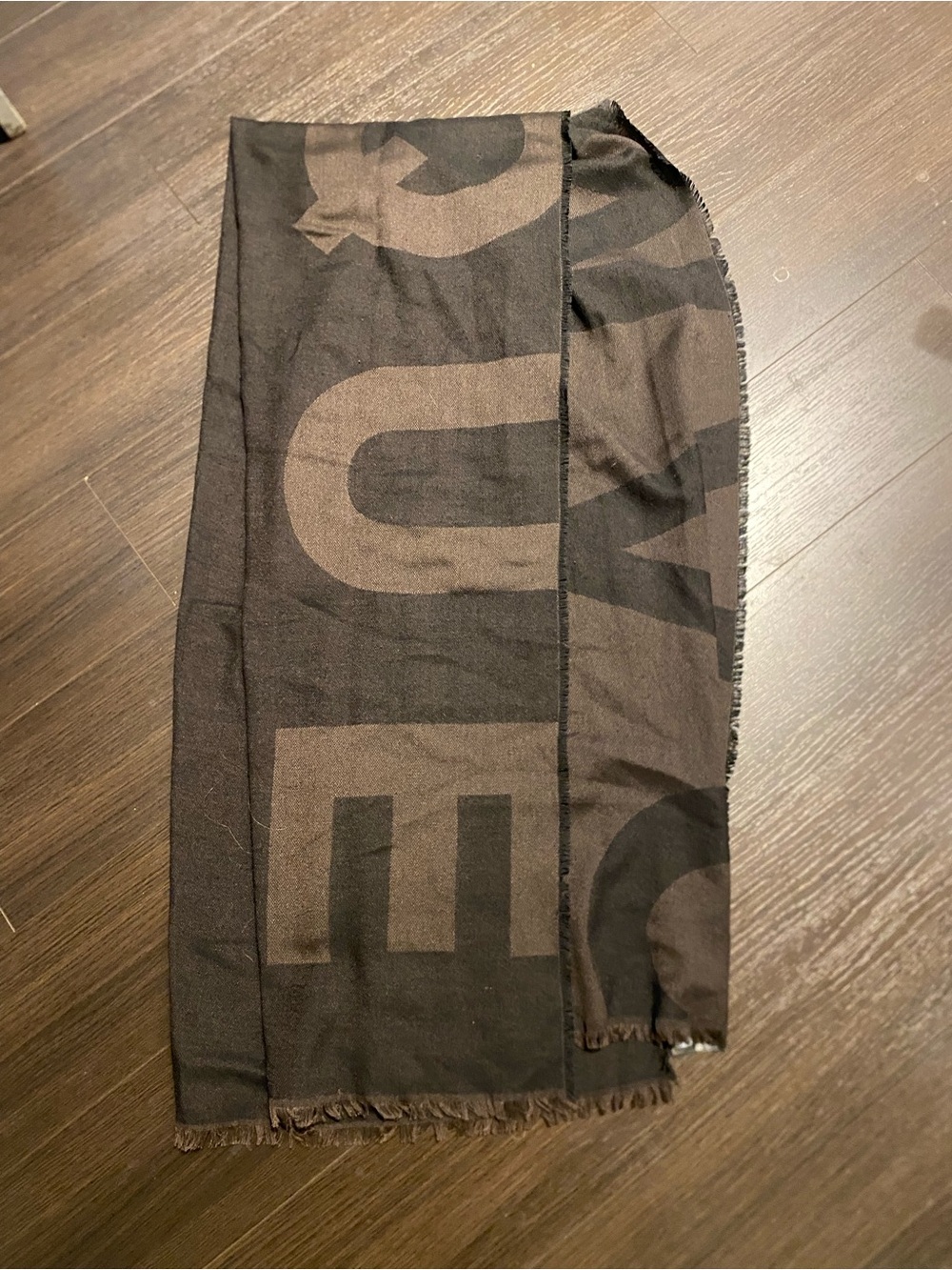 H&M Lettered Brown Scarf